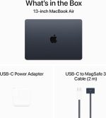 ⁦Apple MacBook Air 13.6 with M3 Chip (Early 2024) - Midnight, 8-Core / 10-Core, 16GB, 30W Adapter, 256GB SSD⁩ - الصورة ⁦9⁩