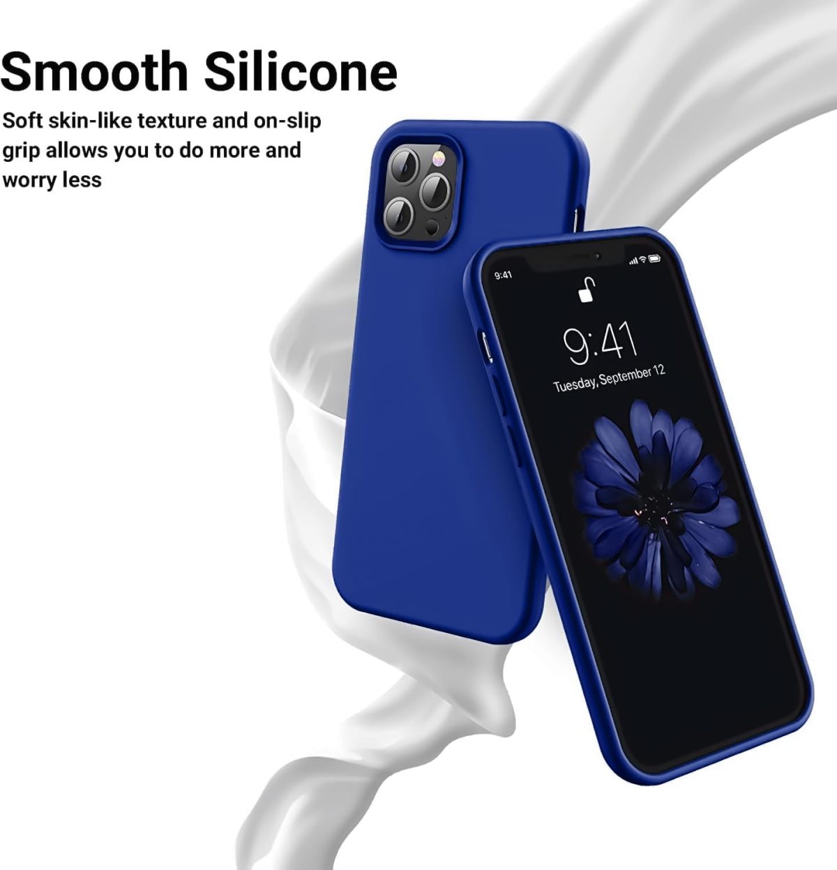 ⁦Dl3 Mobilak Compatible with iPhone 13 Pro (6.1 Inch) Case, Liquid Silicone Case, Full Body Protective Cover, Shockproof, Slim Phone Case, Anti-Scratch Soft Microfiber Lining (Pepsi)⁩ - الصورة ⁦2⁩