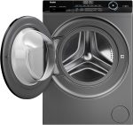 ⁦Haier 8 KG Front Loading Washing Machine, 525 mm Super Drum, Direct Motion Inverter Motor, WiFi Haismart, Laser Welding, Steam, Silver, HW80-B14959S6TU1⁩ - الصورة ⁦4⁩