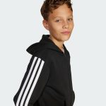 ⁦adidas JUNIOR BOYS AND GIRLS J 3S FL FZ HD Hooded Sweatshirt (pack of 1)⁩ - الصورة ⁦2⁩