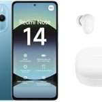 Xiaomi Redmi Note 14 Smartphone, 8 + 128 GB, Ocean Blue | 18 Month manufacturer warranty + Redmi buds 6 Play, 36 Hours Playtime White