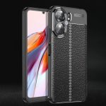 ⁦متوافق مع شاومى Redmi 13R 5G ، - غطاء حماية مقاوم للصدمات بنمط جلدي شديد التحمل فائق الجودة مع حماية للكاميرا - غطاء واقي مضاد للخدش و مقاوم للانزلاق - أسود⁩ - الصورة ⁦4⁩