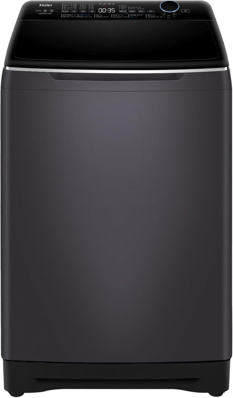 Haier 13KG Top Loading Fully Automatic, Direct Motion Inverter Motor, Rear Control, Soft Closing Door, Dark Silver, HWM130-B2178S