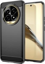 جراب متوافق مع ريلمى 13 برو بلس ، - غطاء حماية مصقول مقاوم للصدمات شديد التحمل رفيع للغاية من ألياف الكربون المصقولة - جراب أصلي جديد فائق الجودة مقاوم للانزلاق من Graby Shop - أسود