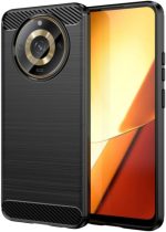 جراب متوافق مع ريلمى 11 5G ، - غطاء حماية مصقول مقاوم للصدمات رفيع للغاية متين من ألياف الكربون المصقولة - غطاء واقي مضاد للخدش و مقاوم للانزلاق - أسود