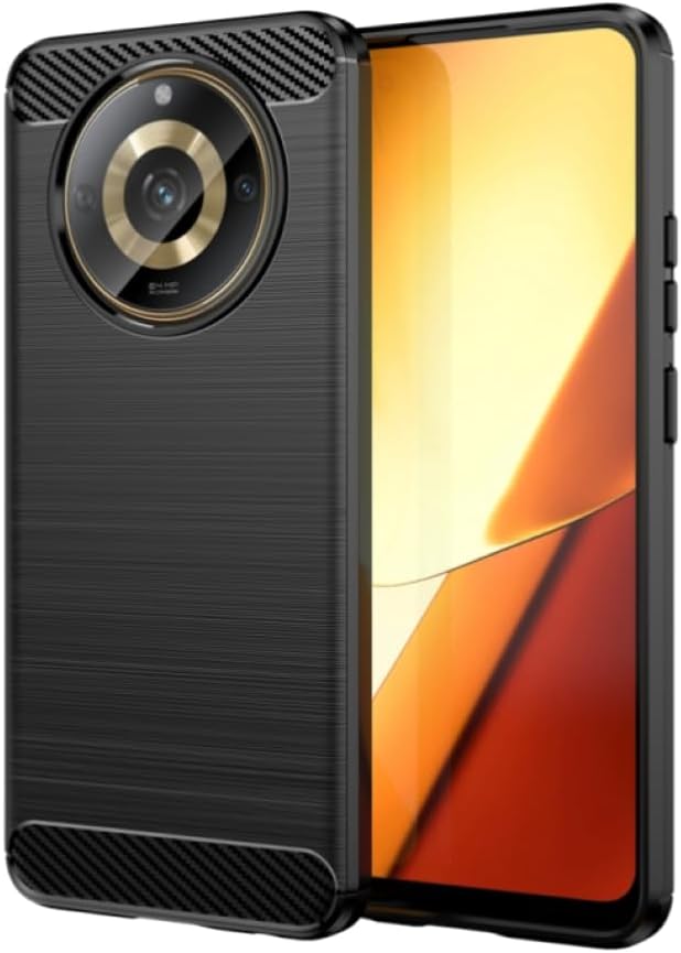 1761644930_51gjw7V9SrL._AC_SL1080_.jpg جراب متوافق مع ريلمى 11 5G ، - غطاء حماية مصقول مقاوم للصدمات رفيع للغاية متين من ألياف الكربون المصقولة - غطاء واقي مضاد للخدش و مقاوم للانزلاق - أسود