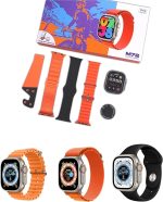 ⁦ساعة ذكية M72 بشاشة HD 49 ملم من ادهوماكس، تصميم أنيق، إيماءات عصرية، حامل موبايل، ميدالية حلقية، 3 أساور، تتبع اللياقة البدنية ونبضات القلب، المكالمات، شحن لاسلكي، مراقب الأكسجين، IOS، Android، ذهبي⁩ - الصورة ⁦2⁩