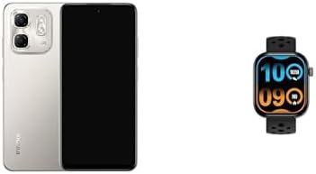 Infinix Hot 50i 4G Smartphone, 256GB Storage, 8+8GB RAM (Titanium Grey) + Infinix XWatch H4 (XW4L)- Black