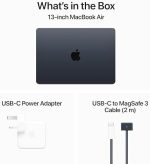 ⁦Apple 2024 MacBook Air (13-inch, Apple M3 chip with 8‑core CPU and 8‑core GPU, 16GB Unified Memory, 256GB) - Midnight; Arabic/English Keyboard⁩ - الصورة ⁦6⁩