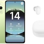 Xiaomi Redmi Note 14 Smartphone, 8 + 256 GB, Lime Green| 18 Month manufacturer warranty + Redmi buds 6 Play, 36 Hours Playtime White