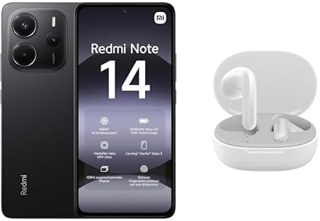 Xiaomi Note 14 (8GB/256GB) + Buds 4 | 108MP AI Cam, 5500mAh, HD Display | Buds: HD Sound, IPX4, Bluetooth 5.2, Touch Controls, 18.5Hr Battery