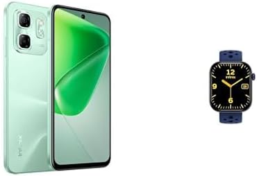 Infinix Hot 50i 5G Smartphone, 256GB Storage, 8+8GB RAM (Sage Green) + Infinix XWatch H4 (XW4L)- Deep Blue