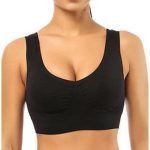 Bra for Women and Girls - Soft Sports Bra - One Piece - One Size - Comfortable Material - Black - Light and Comfortable Underwear