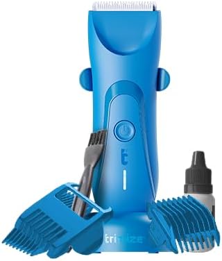 Trimize T1 Men's Groin & Body Hair Trimmer – Waterproof, SkinSafe Ceramic Blade, 7000 RPM Motor – Injury-Free Grooming for Sensitive Areas, Blue