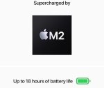 ⁦Apple MacBook Air laptop with M2 chip: 13.6-inch Liquid Retina display, 16GB RAM, 256GB SSD storage, backlit keyboard, 1080p FaceTime HD camera Midnight; Arabic/English keyboard⁩ - الصورة ⁦3⁩