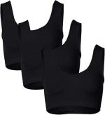 ⁦Bra for Women and Girls - Soft Sports Bra - One Piece - One Size - Comfortable Material - Black - Light and Comfortable Underwear⁩ - الصورة ⁦2⁩
