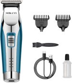 Hair Shaver Clipper 2-in-1 Precision Trimmer with Stainless Steel Blades, 2 Combs & Indicator Light | 5W Power | Salon-Quality Hair Cutting Tool for Home Use SK-797 (Blue)
