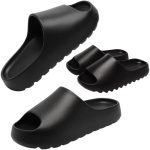 Black Slippers - Comfortable Medical Slippers - Lightweight Sole - Waterproof Rubber Sole - Slippers for Men, Youth, Kids - Perfect for Home, Beach, Street