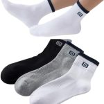 Men's Athletic Long Socks Set of 3 Pairs (White - Black - Grey)