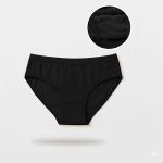 Hanem Women's Cotton Hipster Panties, 3-Pack, Black Pink Red, Soft, Pad-Like Inner Lining For Comfort