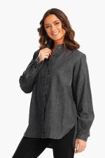 ⁦كلو قميص جينز للنساء مع فتحة مخفية⁩ - الصورة ⁦2⁩