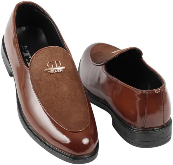 حذاء رجالى جلد فى شمواة كلاسيك 458 بنى فاتح 41