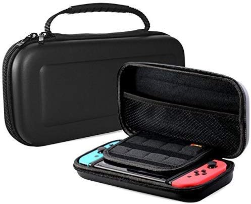 ProCase Carrying Case for Nintendo Switch OLED Model 2021 & Switch 2017 with 8 Game Card Holders, Hard Portable Travel Bag Protective Pouch for Nintendo Switch Console and Accessories -Black