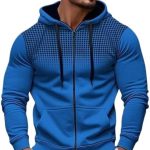 Men's Full Zip Hoodie Jacket with Gradient Dots