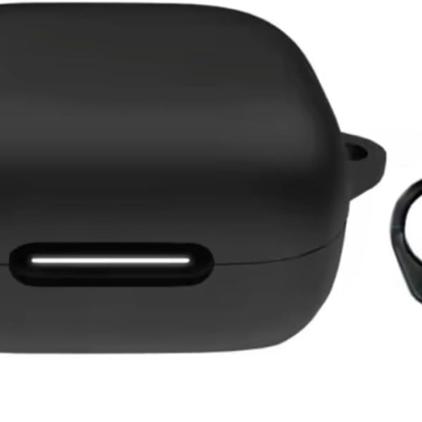 جراب حماية متوافق مع سماعات انكر ساوند كور R50i NC وانكر P30i من فكرة، سيليكون ناعم مقاوم للصدمات حلقة تعليق ومصباح ليد أمامي مرئي، لون أسود