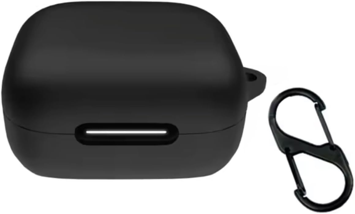 41BVWILl0nL._AC_SL1320_.jpg جراب حماية متوافق مع سماعات انكر ساوند كور R50i NC وانكر P30i من فكرة، سيليكون ناعم مقاوم للصدمات حلقة تعليق ومصباح ليد أمامي مرئي، لون أسود