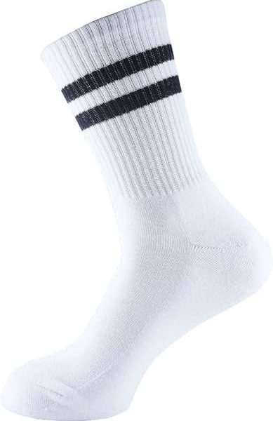 Karawan socks Classic Crew Cotton, Striped, White and Black