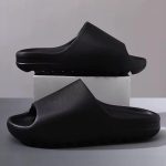 ⁦Black Slippers - Comfortable Medical Slippers - Lightweight Sole - Waterproof Rubber Sole - Slippers for Men, Youth, Kids - Perfect for Home, Beach, Street⁩ - الصورة ⁦2⁩