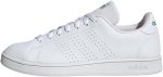 Adidas Grand Court Base Faux Leather Contrast-Stripe Back-Logo Low-Top Lace-Up Tennis Sneakers for Men - Ftwr White and Core Black, 46 2/3