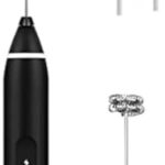Milk frother handheld, rechargeable electric mixer for coffee drink, foam bread maker, 3 speed adjustable hand held mixer for mini whisk, cappuccino latte hot chocolate (black)