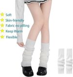 ⁦Leg Warmers for Women Winter - Leg Warmers Y2k 80s Over The Knee Ribbed Leg Socks for Eighty's Party Sports Yoga⁩ - الصورة ⁦3⁩