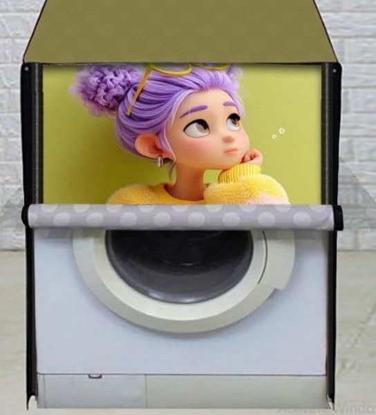 Washing Machine Cover - Dustproof & Waterproof Protective Case for Automatic Washing Machines, Decorative Cartoon Design, Anti-Scratch & Easy to Clean | Stylish Cartoon Automatic Washing Machine Cover