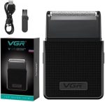 ⁦V-376 Professional Electric Shaver for Men - Ultra Thin Rechargeable (USB Charging) - Facial Smoothing Reciprocating Blade Beard Trimmer - Black⁩ - الصورة ⁦3⁩
