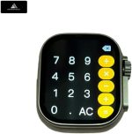 ⁦ADHOMAX Ultra Big 7 In 1 Smart Watch, 2.01" HD Display, Calling, Fitness Tracker, Wireless Charging, Heart Rate, SpO2, Weather, Camera, Music, For IOS, android, men and women (Gold)⁩ - الصورة ⁦6⁩