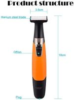 ⁦Malay Men's Electric Razor Trimmer@@ Waterproof Beard Groomer@@ Cordless USB Rechargeable Body Groomer and Hair Remover for Eyebrow@@ Facial & Body Hair Trimmer for Men and Women KM 1910⁩ - الصورة ⁦2⁩