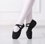 ⁦Ballet Ballerina Canvas Flat Leather Sole Dance for Toddlers Kids Yoga Ballet Dancers for Girls (Multicolour)⁩ - الصورة ⁦3⁩