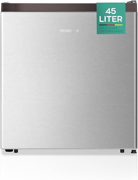 41aKlOxHeL._AC_.jpg ثلاجة مشروبات من هاينريتشز سعة 45 لتر صغيرة الحجم هادئة 41 ديسيبل مع حجرة للفريزر تجميد مثالية للمكتب والتخييم والحديقة والاماكن الخارجية (فضي)