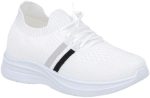 2024 Unisex Lace Up Slip On Sneakers [ White, Black, Pink ]