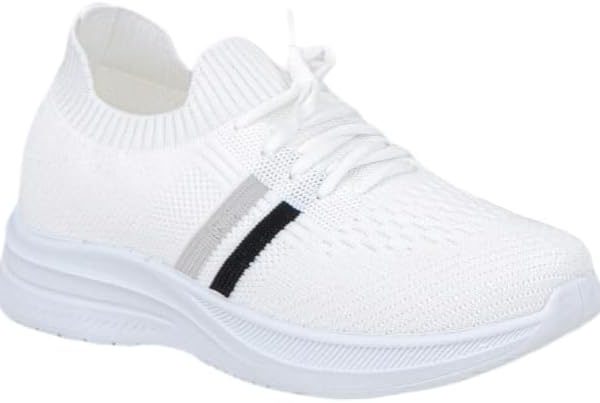 2024 Unisex Lace Up Slip On Sneakers [ White, Black, Pink ]