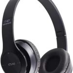 Wireless Bluetooth Headphone - Over Ear Stereo Music Headset with Memory Card Support, Gaming Headphones with Built-in Microphone for Laptop, Mobile Phone, PC-47 (Black)
