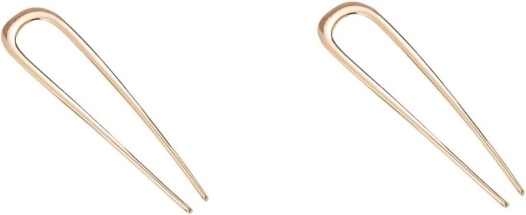 مشابك معدنية للنساء، دبابيس ذهبية للشعر الكثيف، مشابك على شكل حرف U، مشابك معدنية لجميع أنواع الشعر، مشابك ملفوفة، شوكات شعر من ان كيه دي، قطعتين، ذهبي
