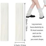 ⁦Leg Warmers for Women Winter - Leg Warmers Y2k 80s Over The Knee Ribbed Leg Socks for Eighty's Party Sports Yoga⁩ - الصورة ⁦2⁩