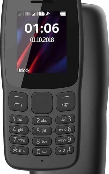 106 Semi Original Dual SIM (106 Dual SIM) - Black, Dual Sim