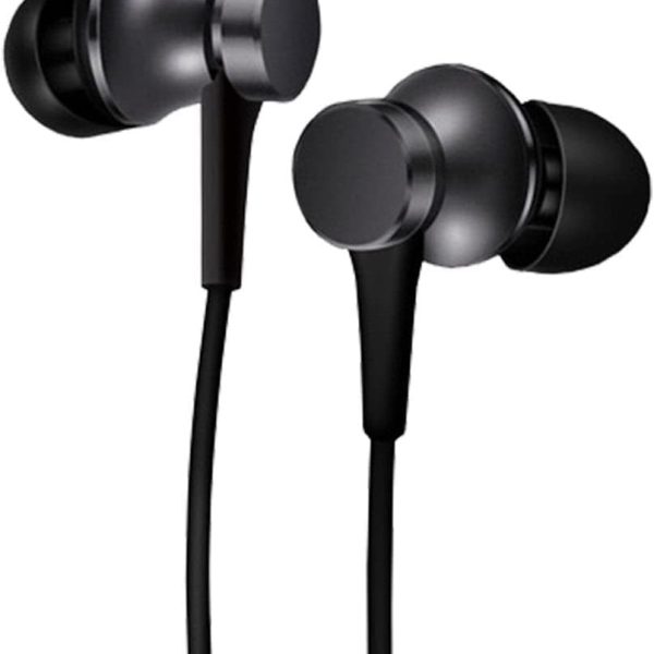 Xiaomi Mi In-Ear Earphones Basic with High-Fidelity Sound, Built-in Microphone, and Comfortable Silicone Ear Tips in Black for Enhanced Audio Quality and Clear Calls