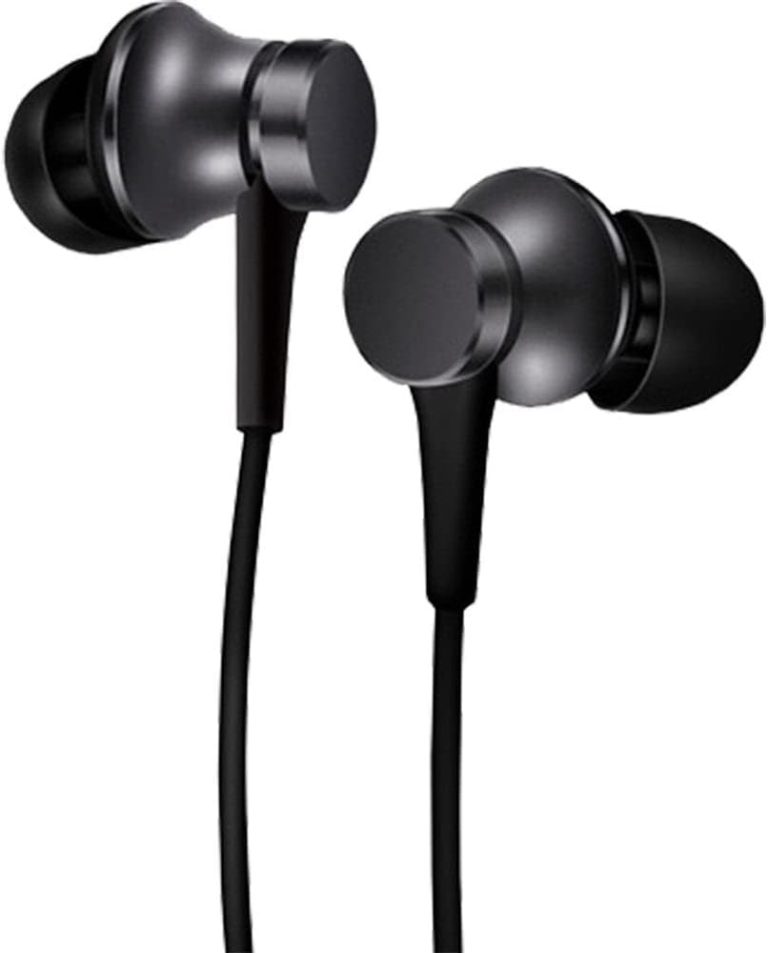 Xiaomi Mi In-Ear Earphones Basic with High-Fidelity Sound, Built-in Microphone, and Comfortable Silicone Ear Tips in Black for Enhanced Audio Quality and Clear Calls