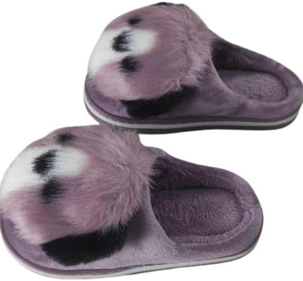 Boys Girls Winter Slippers Indoor or Outdoor Latest Fashion Slipper Flip Flops Casual Kids Boys Fur Cochie Sole Kids Slippers [Panda Face]